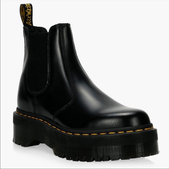Dr. Martens Shoes - DR. MARTENS size 37 6 Quad platform Black Chelsea Boots booties Black